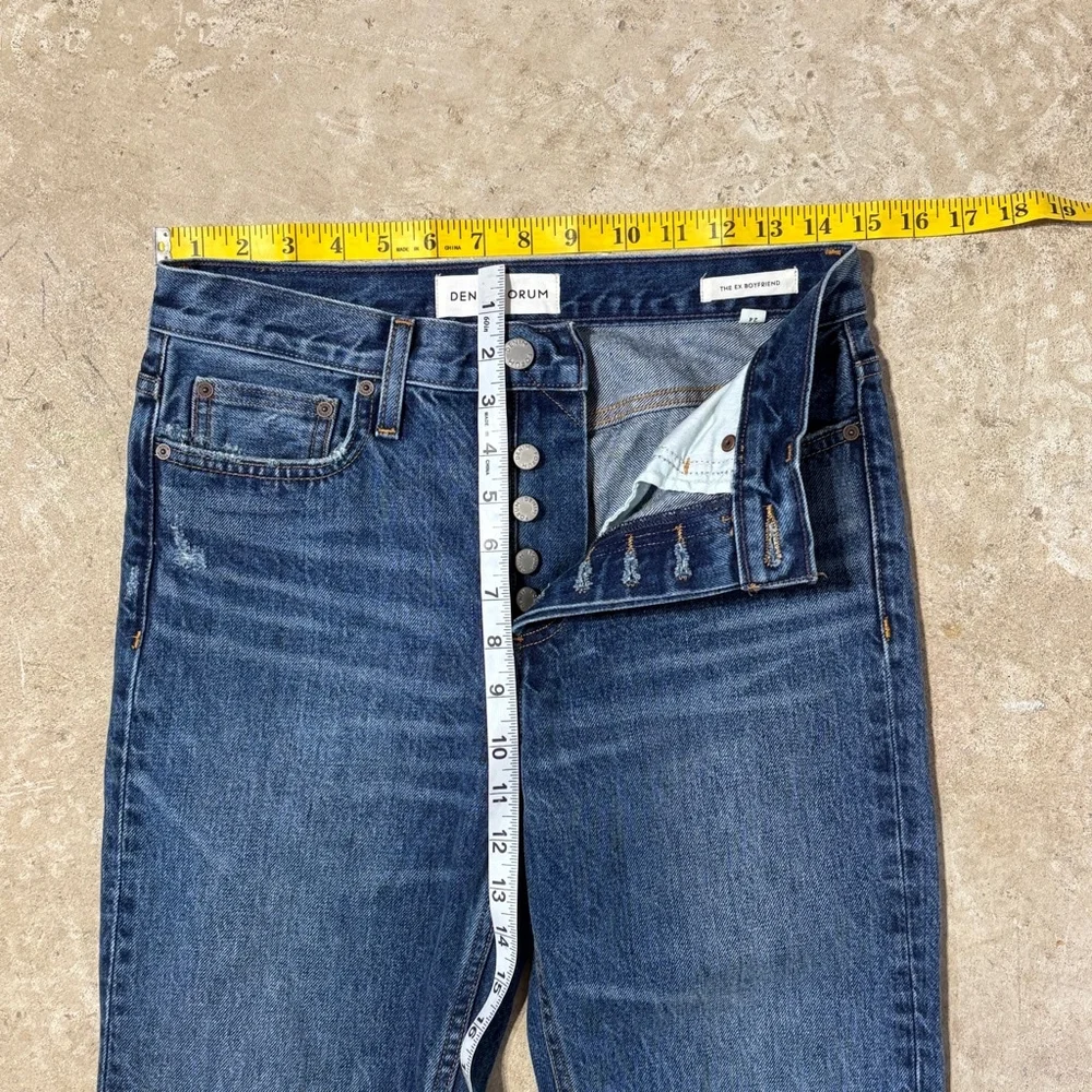 Denim Forum The Ex Boyfriend Jeans Women’s Size 24 Blue Button Fly Aritzia